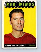 VINTAGE HOCKEY CARD 1965 topps DETROIT RED WINGS ANDY BATHGATE NO38