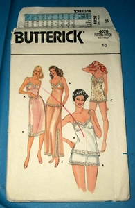 Vintage Miss Butterick 4020 Muster Camisole Body 1/2 Slip ungeschnitten Größe 16/38 - Bild 1 von 5