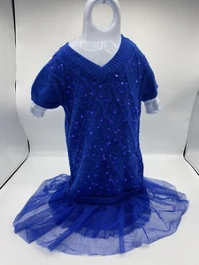 Justice Girls Short Sleeve Blue Dress Size 6 Pre-Owned - Picture 1 of 9