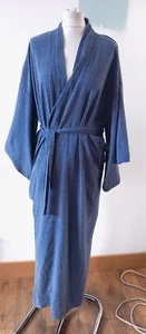 Hayashi Kimono Japanese Blue Robe Traditional 100% Cotton Summer Vintage Belted - Picture 1 of 10