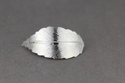 Серебряный металлический лист заколка зажим волос коготь 2 3/8» длиной маленькие листья заколка для волос - Изображение 1 из 4