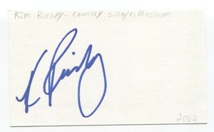 Kim Richey Signed 3x5 Index Card Autograph Signature Musician Country Singer