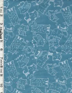 Cats Meow Tonal Cat Dark Blue by Quilter's Palette 22" - Picture 1 of 1