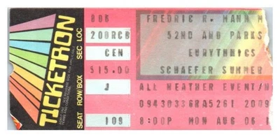 The Eurythmics Concert Ticket August 6 1984 Philadelphia Pennsylvania - Image 1 of 2