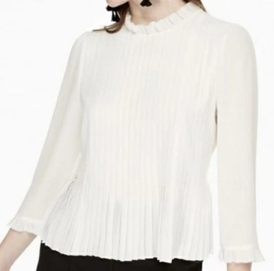 Top Kate Spade New York Plisado Georgette Talla 6 Nuevo Con Etiquetas Foto 1 de 4