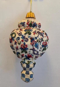 Jim Shore Heartwood Creek 2004 Blue Check Flower Hanging Ornament 118706 NWT NOS - Picture 1 of 5