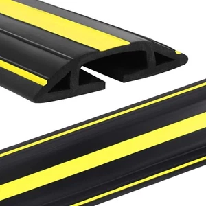 10 ft Floor Cable Cover Protector, Heavy Duty PVC Duct Easy to Unroll, Preven... - Afbeelding 1 van 9