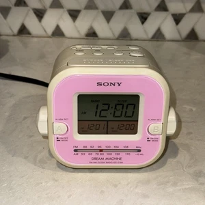 Sony Dream Machine Alarm Clock Radio Cube ICF C180 AM FM Pink Tested Working - Picture 1 of 3