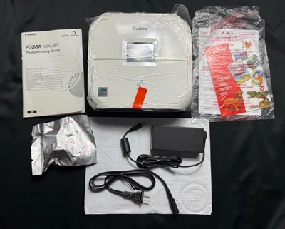 Canon PIXMA Mini 260 Compact Photo Printer – New Open Box, Power Supply & Manual - Image 1 of 4