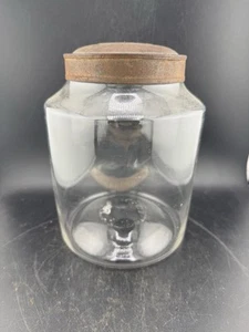 Primitive - kürzere stummelige Apotheker Vorratsdose aus mundgeblasenem Glas, 1860 - 85 - Bild 1 von 14