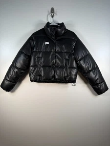 Giacca donna Zara imbottita trapuntata in pelle con bottoni nera taglia S 22,5x21,5 - Foto 1 di 11