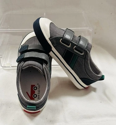 See Kai Run Russell Gray Denim Sneakers for Boy 10.5 - Image 1 of 4