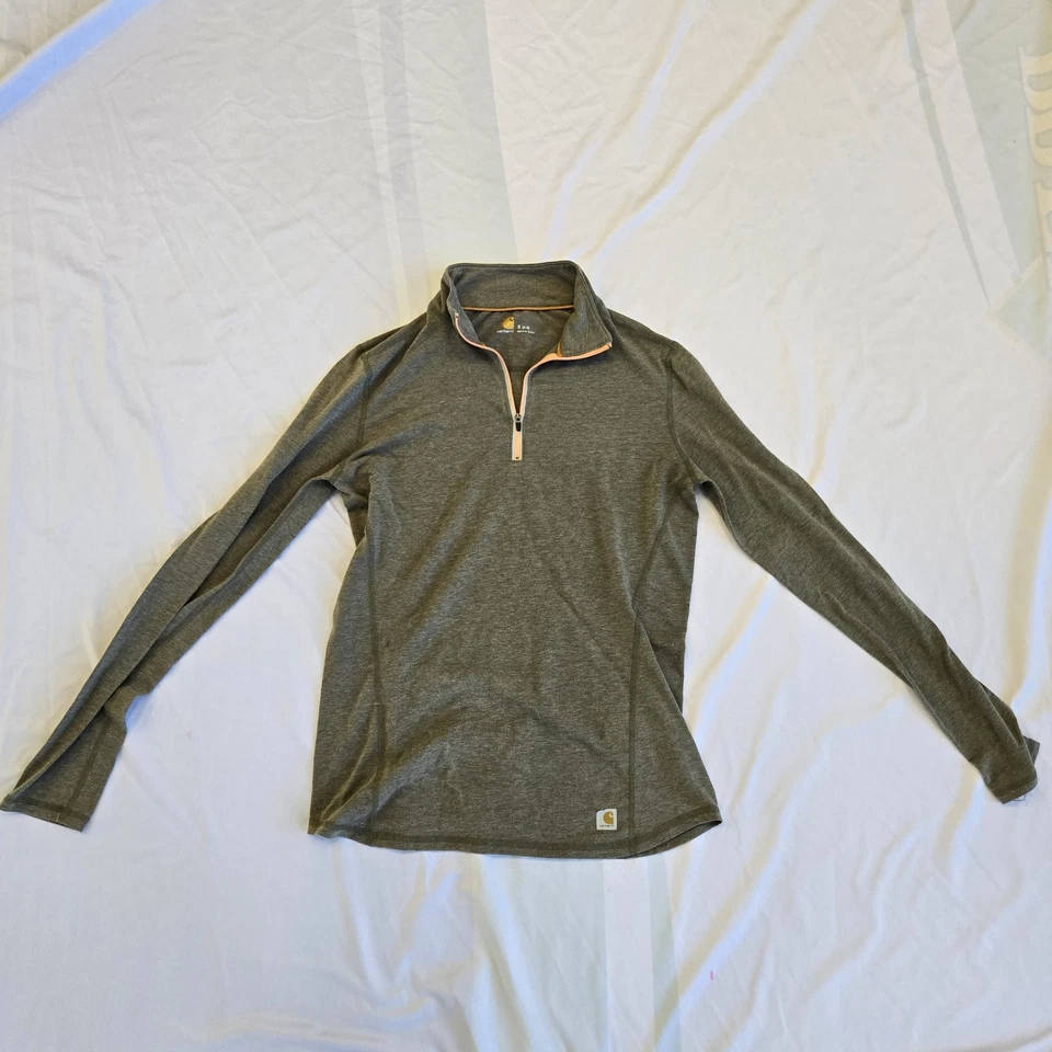Pullover ligero para mujer Carhartt Force 1/4 cremallera verde oliva pequeño  Foto 1 de 4