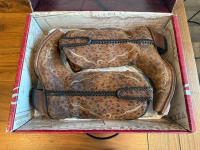 Botas de cuero hechas a mano Lucchese Camel Tan Cheetah M5040.S52F Cassie - EE. UU. 10 B Foto 1 de 4