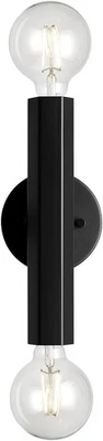 GLOBE Electric 63000198 11" 2-Light Vanity Light Hexagonal Accent Bar Matte Blck - Image 1 of 4