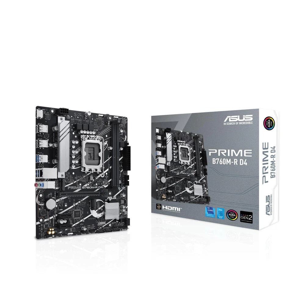 ASUS PRIME B760M-R D4 (Socket 1700/B760/DDR4/S-ATA 6Gb/s/Micro ATX) - Image 1 of 4