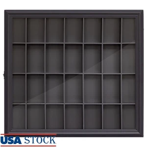 28 Schnapsglas Vitrine Wandhalterung Drehtür Sammlerstücke Aufbewahrung Holz Neu - Bild 1 von 8