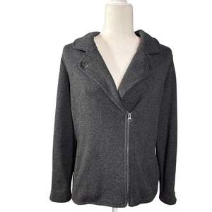 Adrienne Vittadini Damen große graue Motorradjacke Merinowollmischung Freizeit Arbeit - Bild 1 von 9