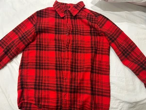 Large L Kids Youth Long Sleeve Shirt Plaid Flannel Button Up - Picture 1 of 4