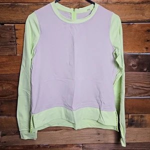 Lululemon Warm Up Crew in dune/zap sbiadito taglia 6 zip posteriore  - Foto 1 di 13