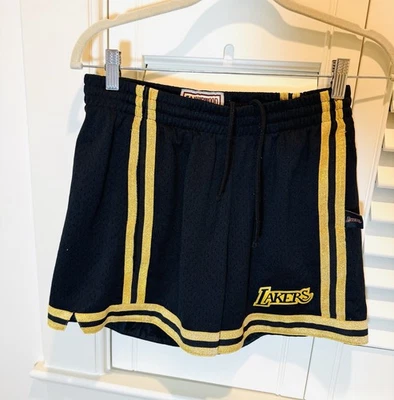 Mitchell & Ness Hardwood Classics LA Lakers Jump Shot Shorts Women Size Small - Image 1 of 4