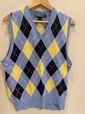 Винтажный Polo Ralph Lauren Sport свитер мужской хлопок кашемир жилет для гольфа размер L - Изображение 1 из 3