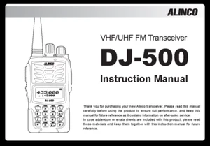 Alinco DJ-500 2. generacji Transceiver Instrukcja 69 stron Przewodnik obsługi - Zdjęcie 1 z 5