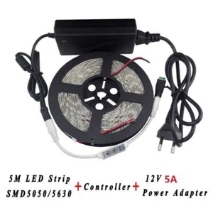 3528 5050 5630 Flexible LED Strip Light + 3 Keys LED Controller +12V Power kit - Picture 1 of 8
