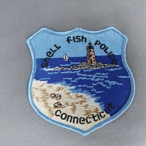 Connecticut Shell Fish Police Patch Conservation Officer Warden Beach Lighthouse - Picture 1 of 2