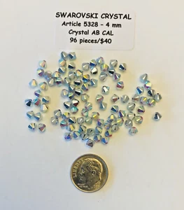Swarovski® Bicone Beads #5328  - 4mm - CRYSTAL AB CAL - 96 Pieces - Picture 1 of 1