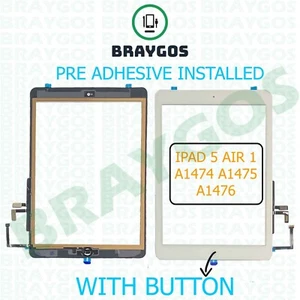 Für iPad 5 Air 1 A1474 A1475 Touchscreen Digitizer Glas mit Home Taste weiß - Bild 1 von 3
