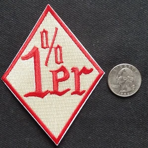 1%ER MC Outlaw One Percenter Biker motocycle Diamond leather jacket  PATCH red - Picture 1 of 1