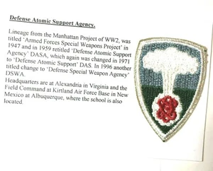 US Armed Forces Defense Atomic Support agency Patch cloth Badge 1947-60 - Picture 1 of 3