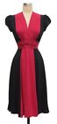 Trashy Diva By Candice Gwinn Frenchie Dress black red flat rayon Size 2
