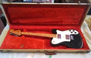 Vintage 1973 Fender Telecaster Deluxe desirable Black paint figured maple neck - Picture 1 of 21
