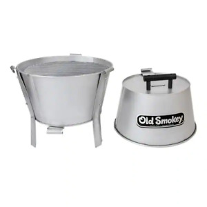 Portable Charcoal Grill Barbeque Aluminized Steel Rust Resistant Old Smokey NEW