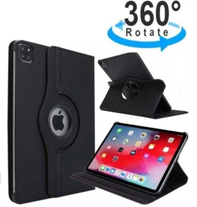 Leather 360 Rotating Smart Case Cover Apple iPad Air 2 Pro 12.9 Air 10.5 Mini 5 - Picture 1 of 9