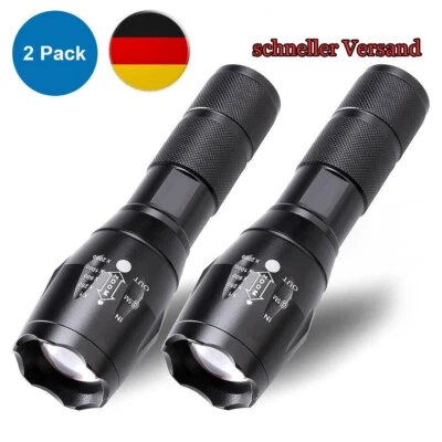 2x Super Hell Taschenlampe Fackel - LED Taktisches Fackel - Zoom - Wasserfest - Bild 1 von 4