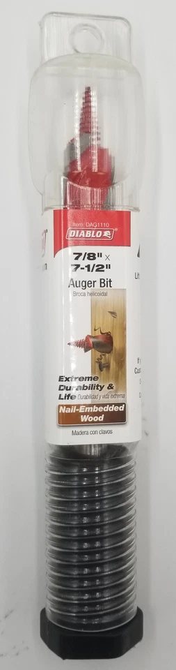 Шнековое сверло Diablo DAG1110, 7/8 дюйма x 7-1/2 дюйма - Изображение 1 из 1