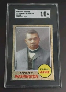 2009 Topps American Heritage #C59 Booker T. Washington Chrome Refractor - SGC 10 - Picture 1 of 2