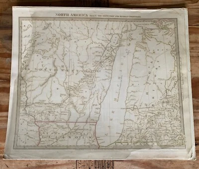North America Antique map 1833 by Society for the Diffusion of Useful Knowledge - Image 1 of 4