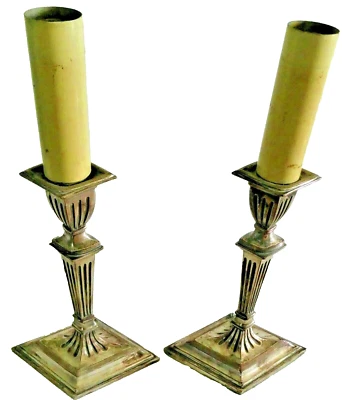 ⭐Art Deco Pair Silver E F Caldwell & Co Electric Candlesticks. WOW! - Image 1 of 4