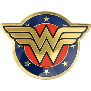 LOGO MUJER MARAVILLA - PEGATINA METÁLICA 3,5 x 2,5 - TOTALMENTE NUEVA - CALCOMANÍA 0167 - Imagen 1 de 1
