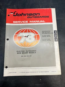 Manual de servicio de motor fueraborda eléctrico Johnson Bow Mount 1978 genuino de fábrica - Imagen 1 de 2