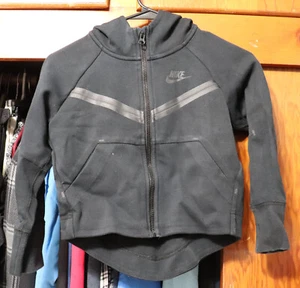 Nike Sportswear NSW Tech Fleece Zip Hoodie Black Girls Extra Small XS Loose Fit - Picture 1 of 7
