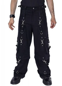 Pantalones bondage holgados negros para hombre clips plateados y juntas tóricas - Imagen 1 de 4