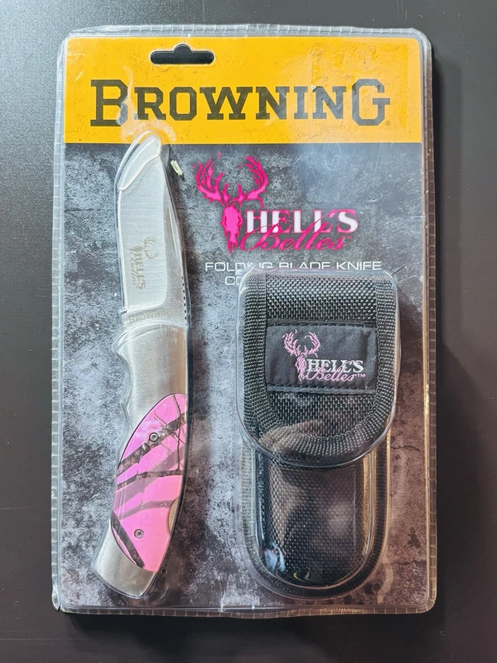 Cuchillo Plegable Browning Hell's Belles Roble Mossy Nuevo en Paquete Raro Encontrar Foto 1 de 2