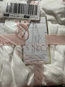 Victoria's Secret 100%  Cotton Tank Long Pajama Pj Set Size L Regular New - Picture 1 of 6