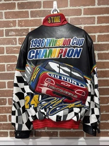 GRAIL  Jeff Hamilton jacket Jeff Gordon 1998 NASCAR DuPont Lambskin Jacket Sz L - Picture 1 of 16