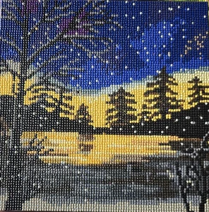 Completed Diamond Painting - Night Sky sparkles. Canvas Mounted on Foam Board. - Picture 1 of 1